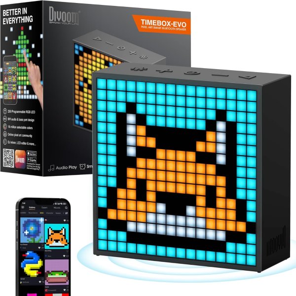 TimeBox Evo Pixel Bluetooth Speaker 16x16 LED Black