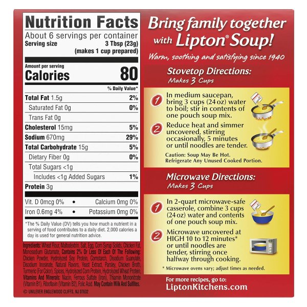 Lipton 速食面汤 4.9盎司 2包