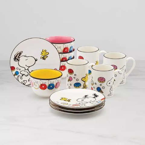 史努比餐具12件套
