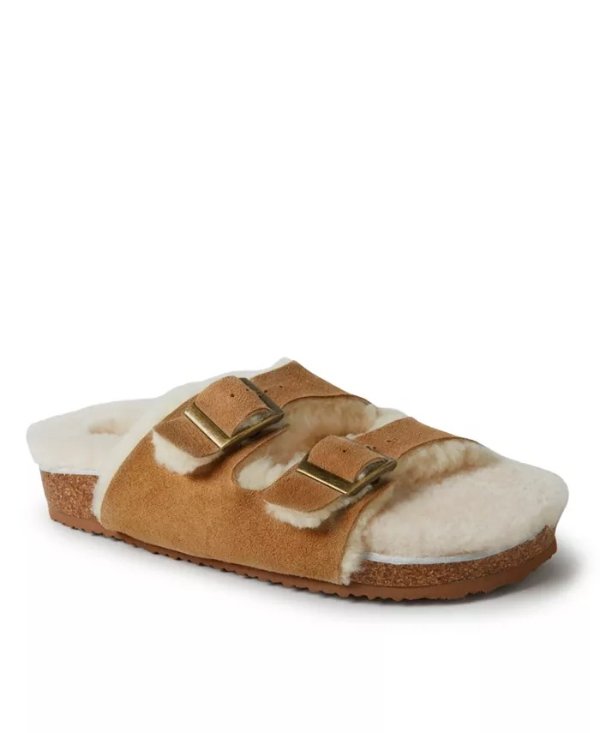 Dearfoams Tamworth Genuine Shearling Double Band Sandal