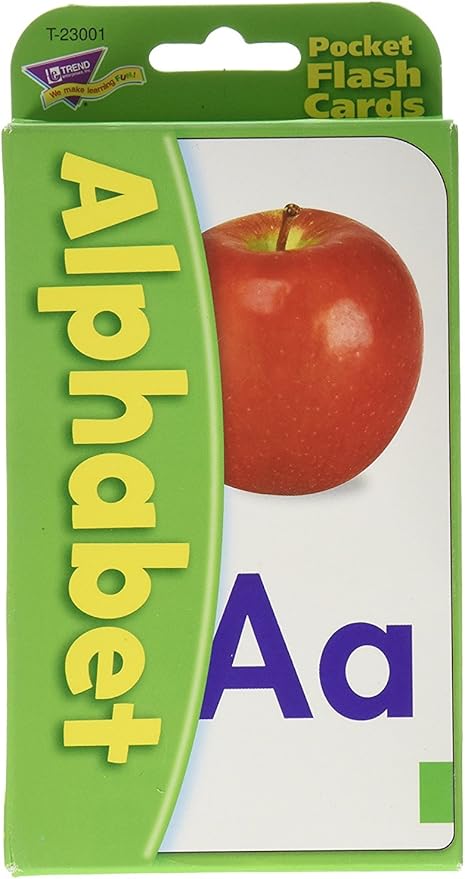 Amazon.com: Trend Enterprises: Alphabet Pocket Flash Cards, Great for Skill Building and Home Use, 56 Self-Checking Cards Included, Match Letters to Photos and Words, for Ages 6 and Up : Off