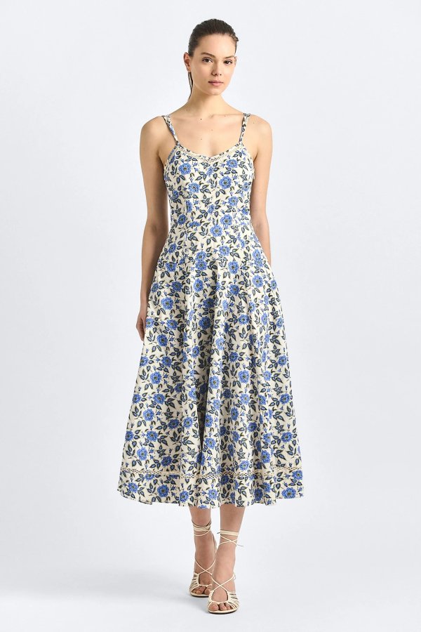 Derek Lam Adair Dress Blue Floral