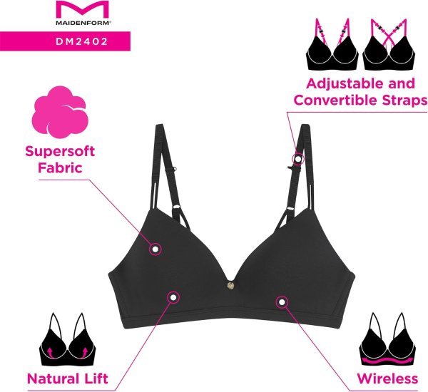 Maidenform Wireless Bra Convertible Straps