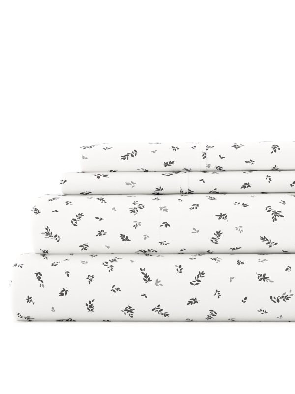 Comfort Canopy 床单 浅灰叶纹 Queen
