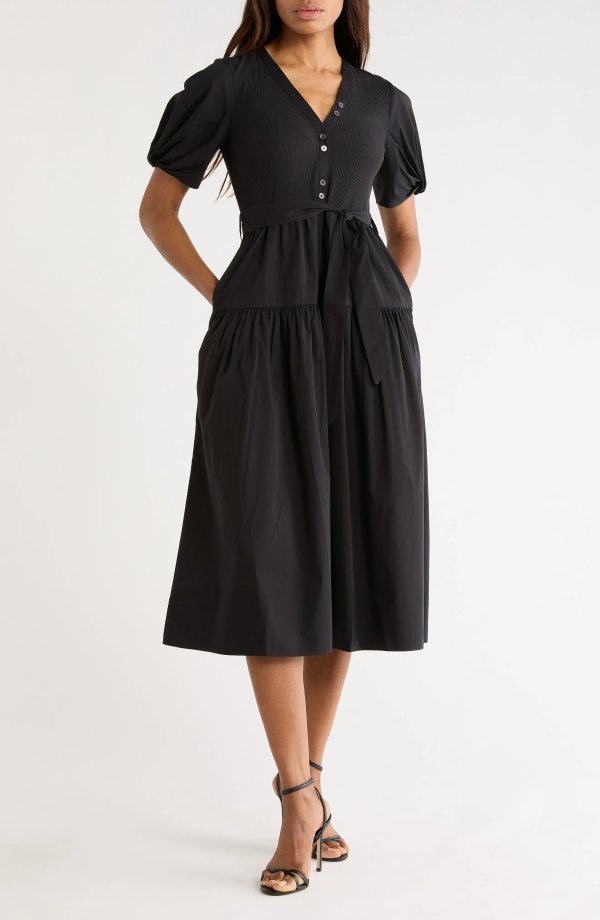 Natalia Mixed Media Dress Women