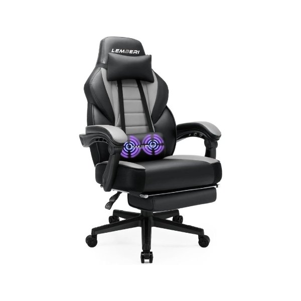 LEMBERI Gaming Chair PU Leather with Footrest