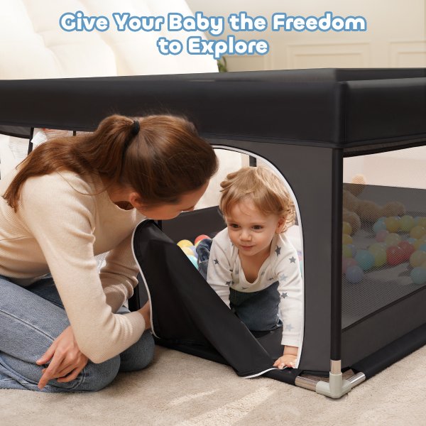 Babyeap Baby Playpen 50"x50" Black
