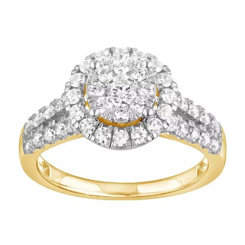 Lab Grown Diamond Ring Sterling Silver 1 Carat