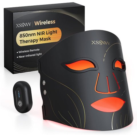 LED Red Light Face Mask 4 Modes Cordless