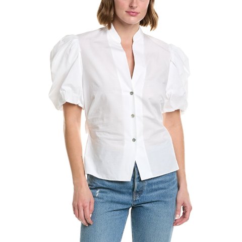 Draped Puff Sleeve Blouse