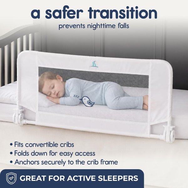 Convertible Crib Bed Rail Reinforced Safety