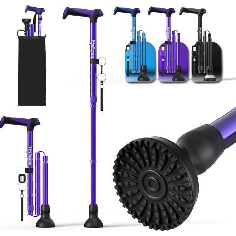 ProTravrese Foldable Walking Cane Purple