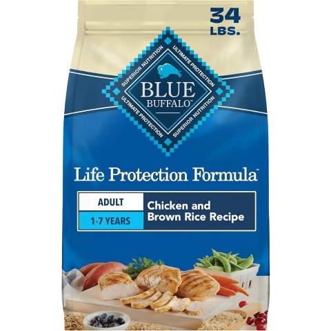 Blue Buffalo Adult Chicken & Brown Rice Dog Food 34 lbs