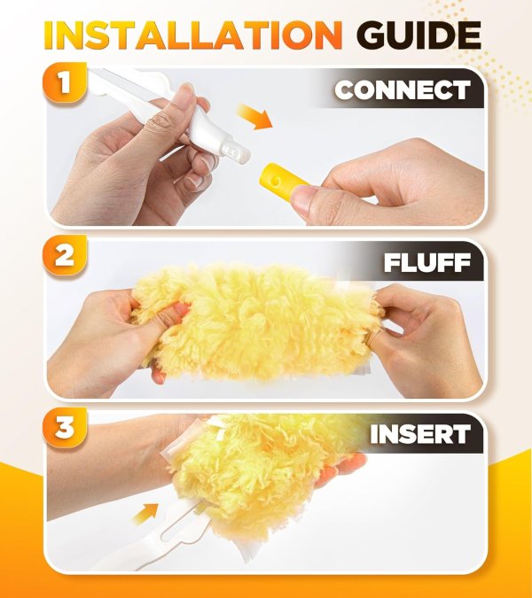REKOPI Swiffer Heavy Duty Duster Refills Large Size 60 Count Yellow