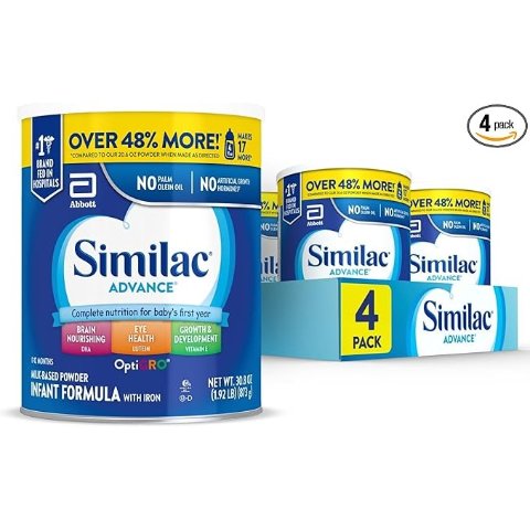SimilacAdvance 2段婴儿奶粉 30.8盎司x4罐