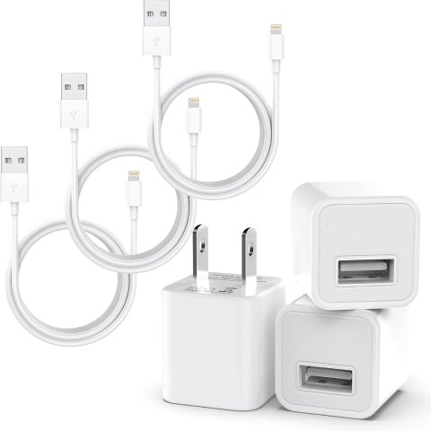 ABCSQUAD iPhone Charging Cable 3-Pack with USB Adapter 3-Pack