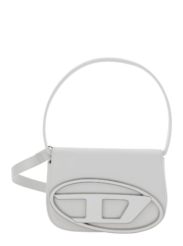  1DR White Leather Shoulder Bag
