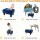 LUE BONA Velvet Rectangle Foot Stool Navy