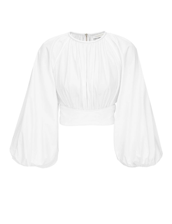 Zimmermann Poplin Billow Top Ivory