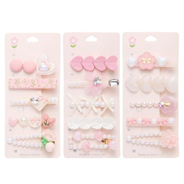 Pearl Acrylic Hair Clips 3 Pack 2.36 Inch