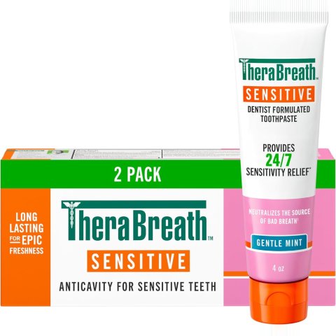 $6.85TheraBreath 敏感牙膏 含氟 2支装