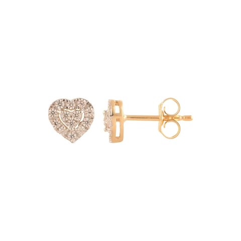 Lab-Grown Diamond Stud Earrings Plated Silver 0.25 ct