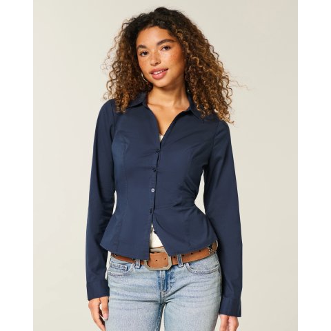 HollisterStretch Poplin Button Front Shirt