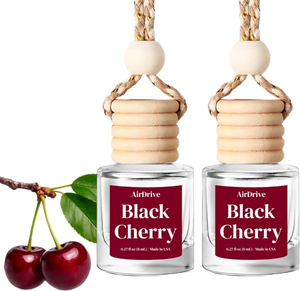 Black Cherry Car Air Freshener Hanging Diffuser 2 Pack