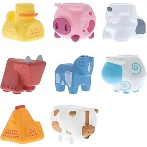 NubyNuby 动物浴玩具 8只装