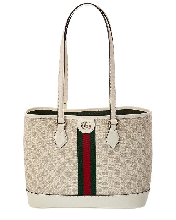 Ophidia Medium Canvas Leather Tote