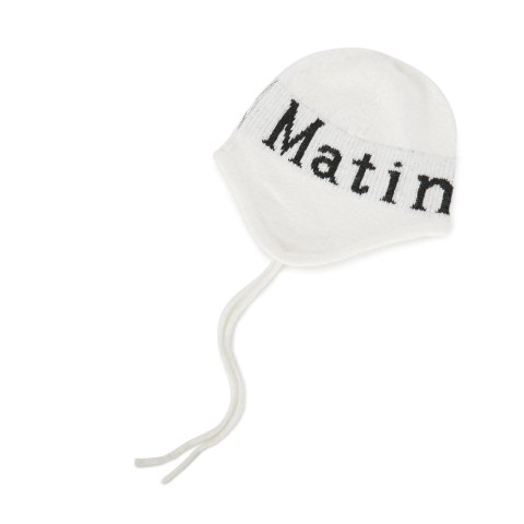 Matin Kim LOGO 羊毛护耳帽 象牙白