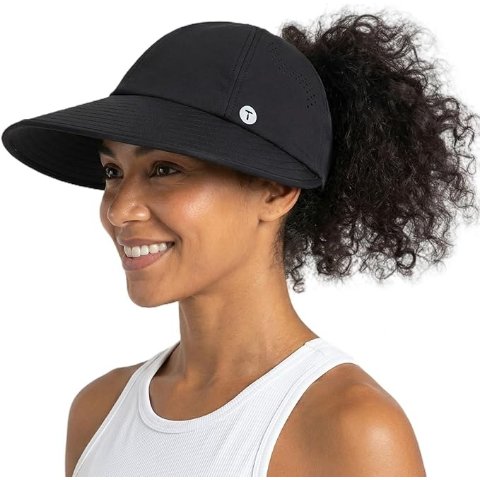 ChicPony Cooling Wide Brim Sun Hat Women High Ponytail