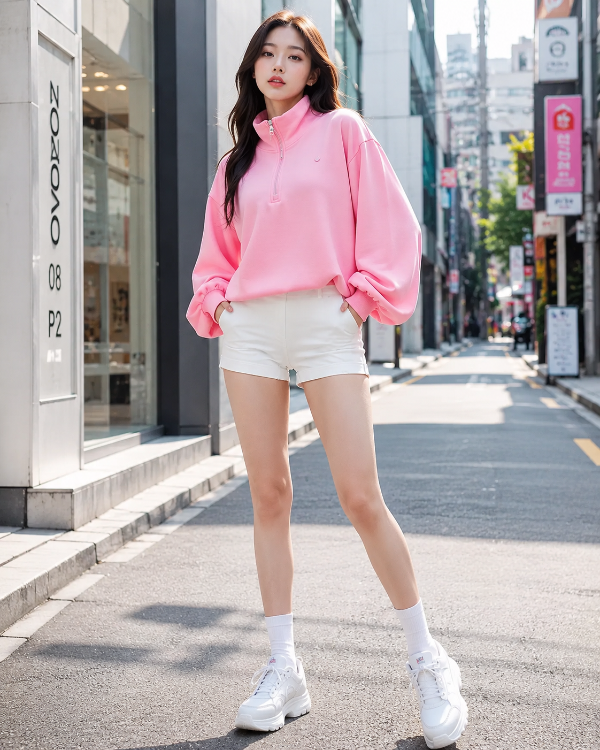 女士棉毛圈半拉链卫衣