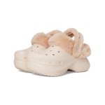 Crocs Bae 女士厚底毛绒拖鞋