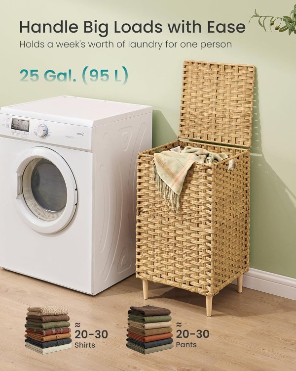 Laundry Hamper ULCB221YE01 PE Rattan 25 Gal