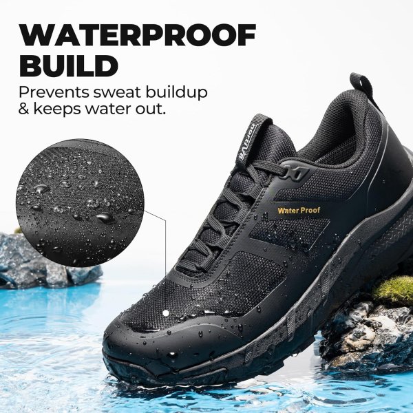 NORTIV 8 StreamRunner Men's Waterproof Hiking Shoes Lightweight