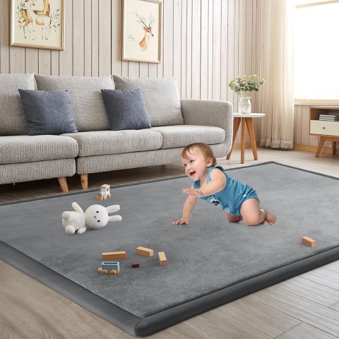 ILPEOD Baby Crawling Mat 50x50 Inch Grey