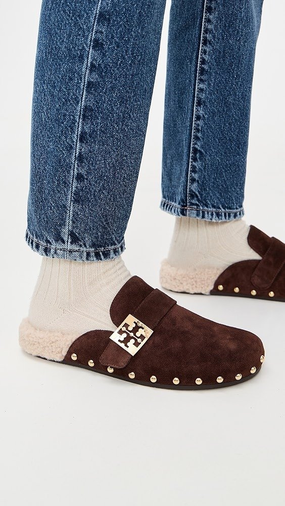  Mellow Stud Shearling Mules
