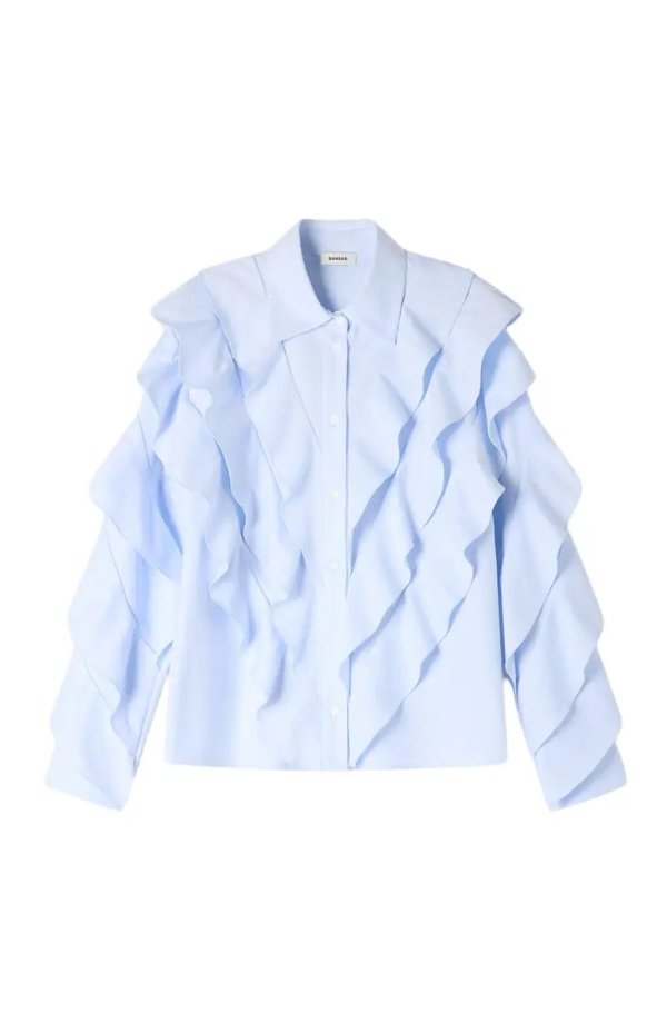 Ruffled Cotton Shirt
