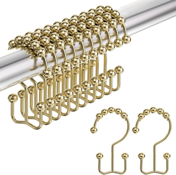 Amazer Stainless Steel Shower Curtain Hooks 12 Pack