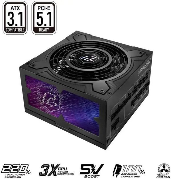 幻影电竞 PG-750G 750W ATX3.1 & PCIe5.1 铂金全模组电源 