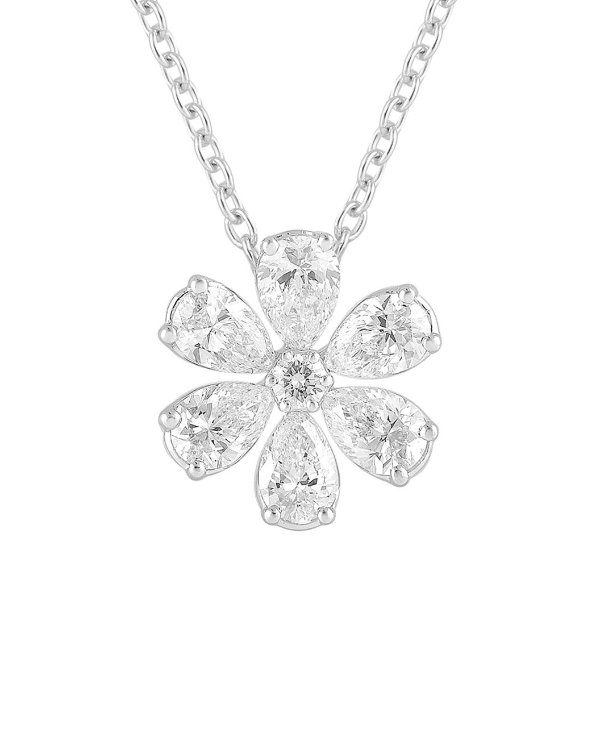 Silver Lab-Grown Diamond Pendant 0.93 ct