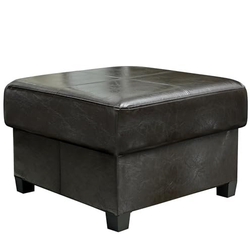GLAXYFUR Folding Storage Bench PU Leather Black 23.6in