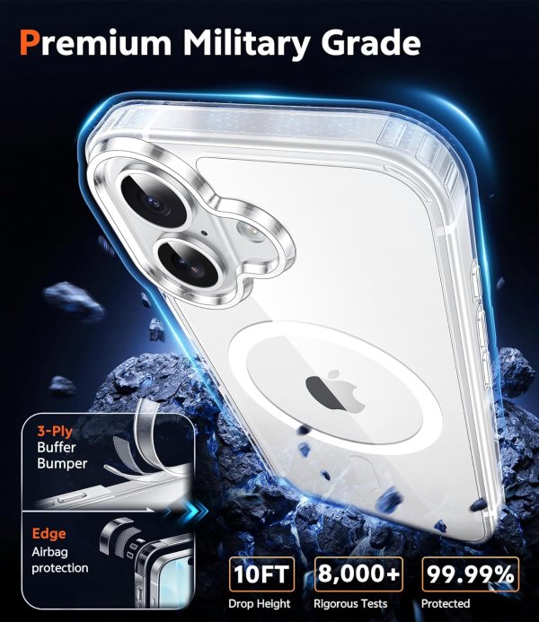 FNTCASE iPhone 17 Clear Magnetic Phone Case