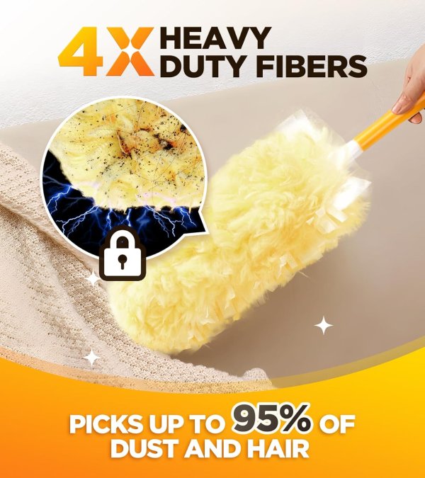 REKOPI Swiffer Heavy Duty Duster Refills Large Size 60 Count Yellow