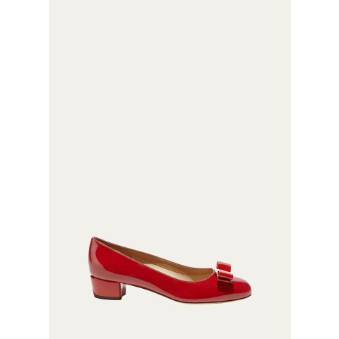 Ferragamo Vara Patent Bow Pumps