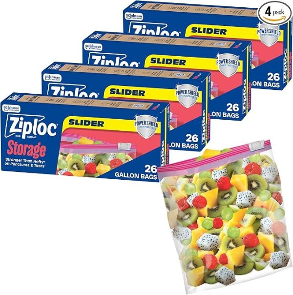  Gallon Food Storage Slider Bags 104 Count