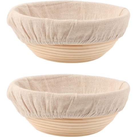 DOYOLLA Round Proofing Baskets 8.5 Inch Set of 2