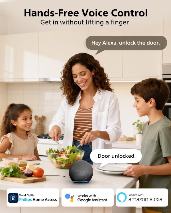 WiFi Smart Door Lock with Handle IP54 Waterproof