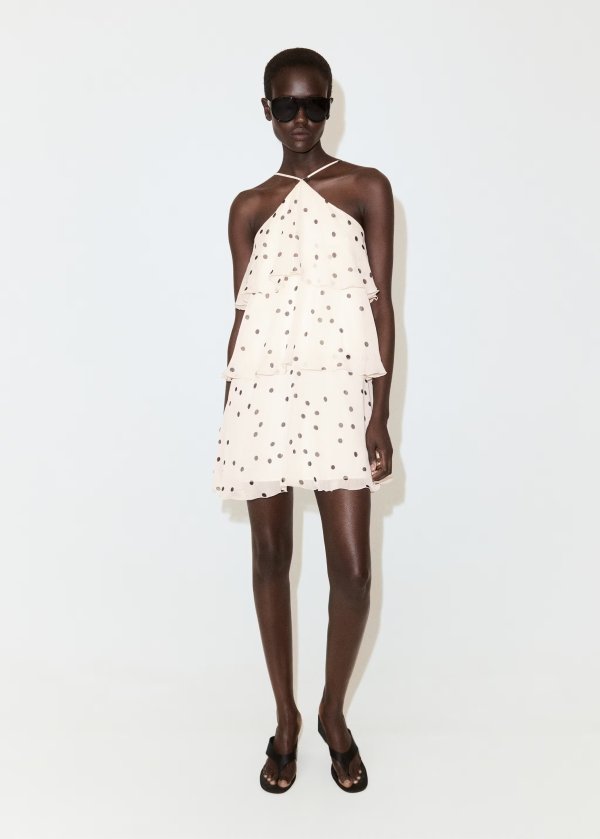  Polka-dot Halter Dress Women